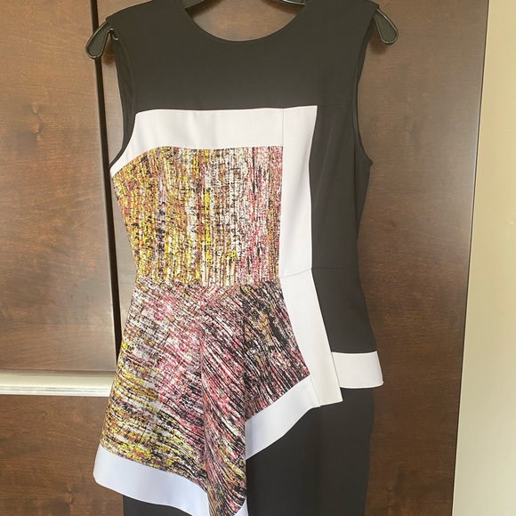 Navy blue dress with splashes of color - Picture 1 of 2